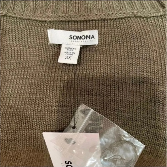 Women's Sonoma 3X Plus Green Cardigan. - Picture 2 of 9